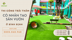Thi công thảm cỏ nhân tạo sân vườn ở Bình Định
