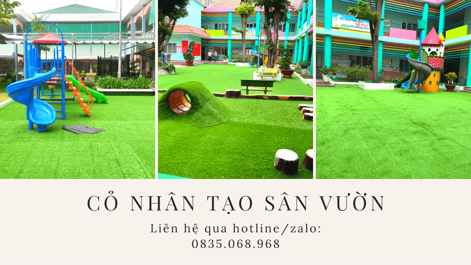 Thi công thảm cỏ nhân tạo sân vườn ở Bình Định