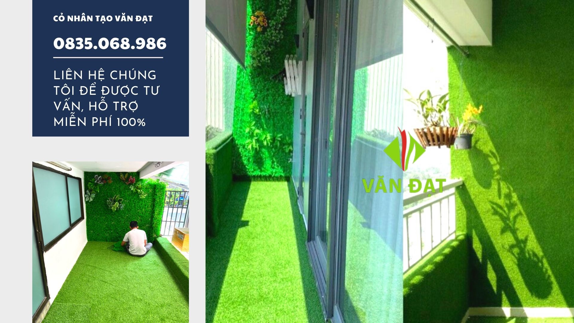 Cách trải cỏ nhân tạo trên ban công