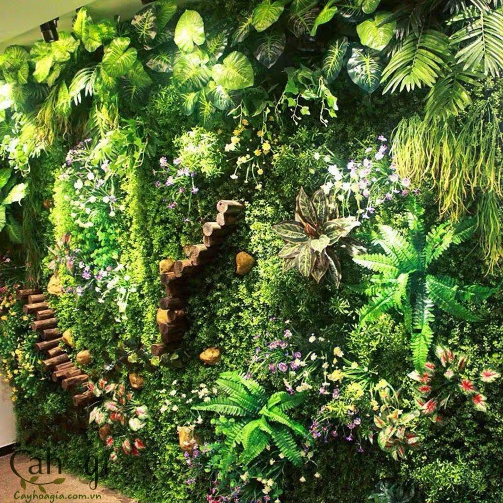 tường cây giả
