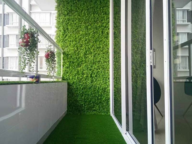 thảm cỏ nhân tạo dán tường
